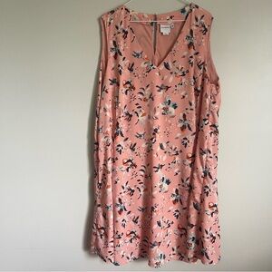 Junarose Peach Spring Dainty Floral Sleeveless Swing Above Knee Dress Size 20